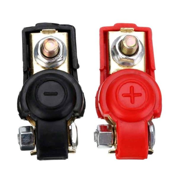 Borne Pentru Baterie Auto, Rosu/Negru cu Cauciuc