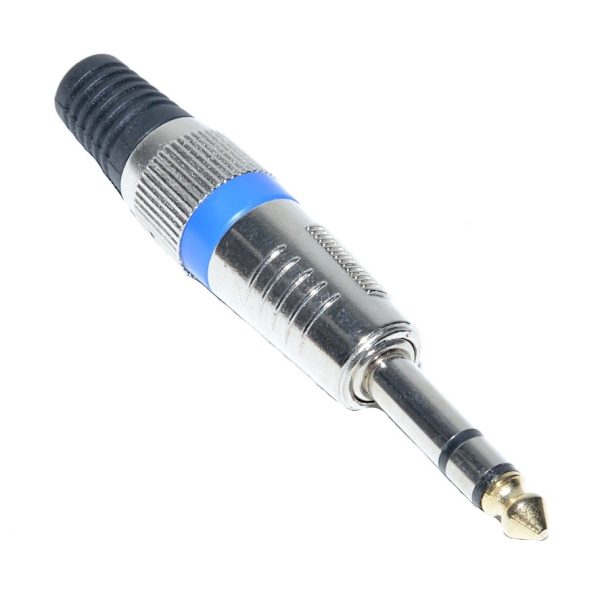 Mufa JACK 6,3 Stereo Tata, inel Albastru