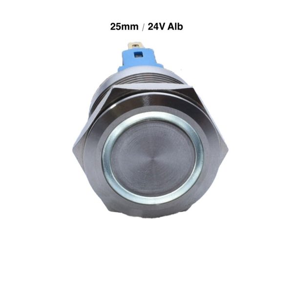 Push Buton 25mm/24V Led Alb