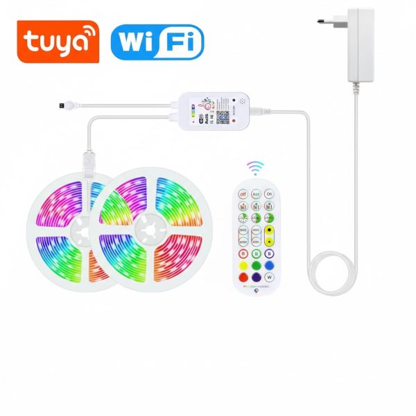 Kit Banda LED RGB Smart 30m, 24V, Wi-Fi Tuya, Sincronizare Muzica si Control Vocal