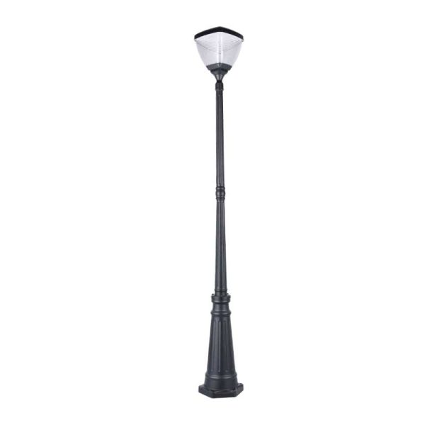 Stâlp de Iluminat Solar Exterior pentru Grădină H-2M, LED, Aluminiu, IP66